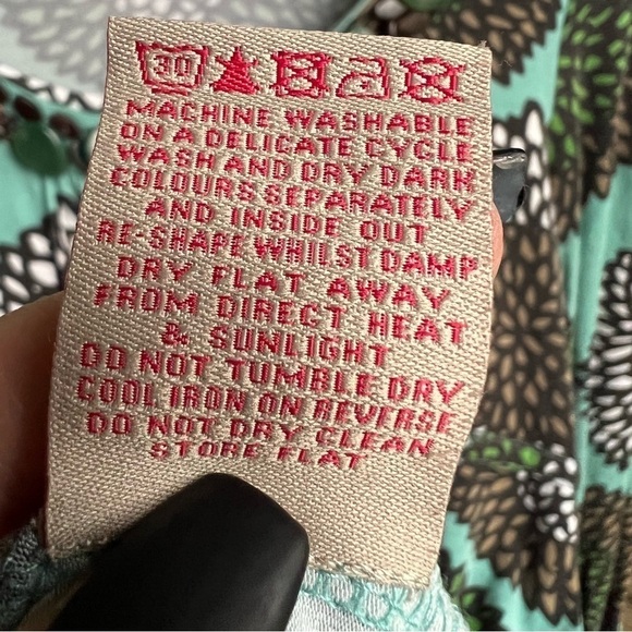 Boden Women’s Teal Floral Beaded Scoop Neck Viscose Blend Statement Dress, Small - Picture 11 of 14